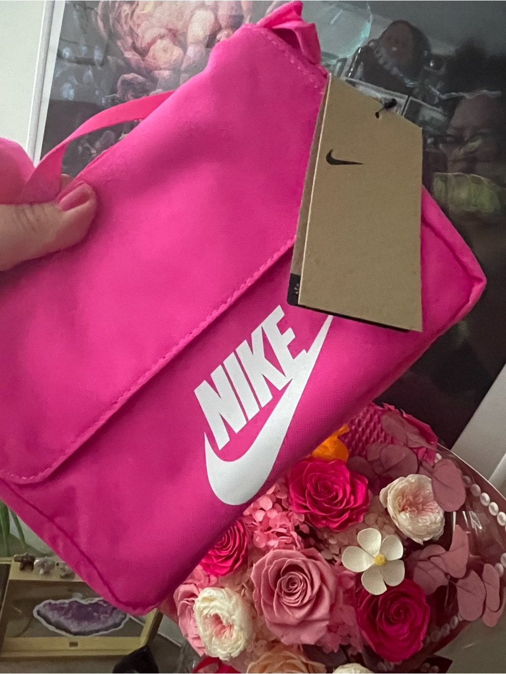 Nike Hot Pink Crossbody with White Logo